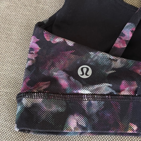 Lululemon Athletica Energy Sports Bra Black Floral Yoga Athletic Women’s 4 - Picture 6 of 10